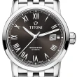 【TITONI 梅花錶】天星系列 經典機械女錶-銀x灰/28mm(23538 S-570)