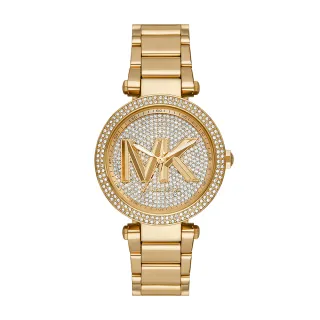 【Michael Kors 官方直營】Parker 極致奢華鑲鑽女錶 金色不鏽鋼鍊帶 手錶 39MM MK7283