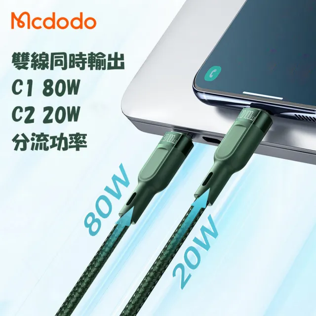 【麥多多 Mcdodo】PD 100W 雙Type-C急速充電線 1.2m(雙Type-C PD100W)