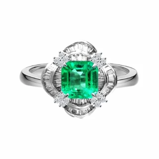 【City Diamond 引雅】『一年之初』鉑金祖母綠鑽石戒指鑽戒