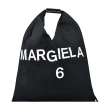 【MM6 MAISON MARGIELA】MM6 Maison Margiela JAPANESE經典白字LOGO字母三角帆設計布手提肩背托特包(黑)