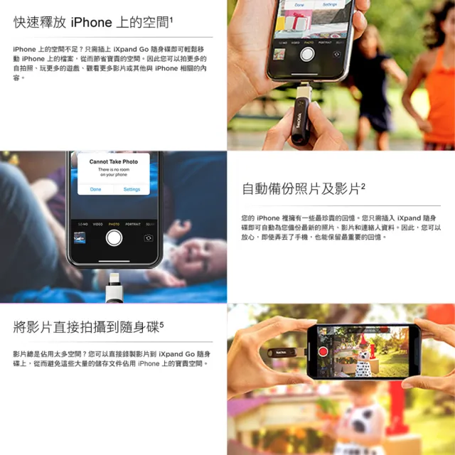 【SanDisk 晟碟】64GB 全新版 iXpand  Drive Go 雙用隨身碟(原廠2年保固  iPhone / iPad 適用)