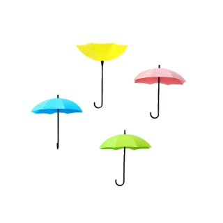 【E.dot】可愛雨傘造型掛勾(3入組)