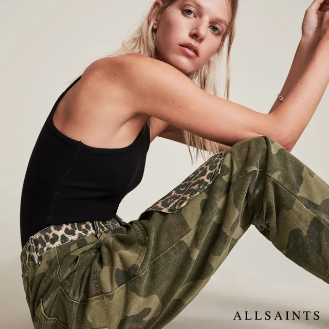 【ALLSAINTS】DESSA 高腰九分迷彩豹紋印花長褲 WE031V(舒適版型)