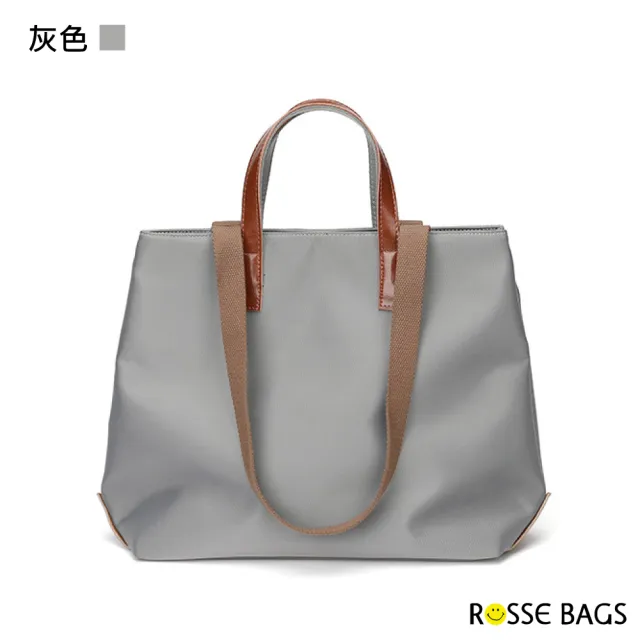 【Rosse Bags】輕便牛津布大容量簡約托特包(現+預  黑色／灰色／卡其色／墨綠色)