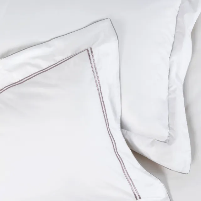 【HOLA】艾維卡埃及棉刺繡歐式枕套2入晨白
