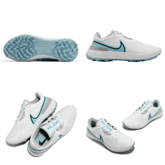 【NIKE 耐吉】高爾夫球鞋 Infinity Pro 2 Wide 寬楦 男鞋 女鞋 白 藍 灰 緩震 高球 運動鞋(DM8449-114)