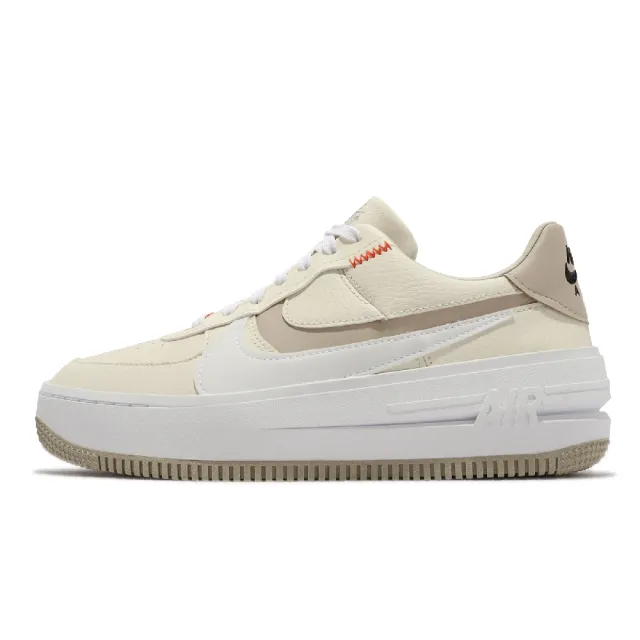 NIKE 耐吉】休閒鞋Wmns AF1 PLT.AF.ORM 女鞋米白奶茶奶油黃AF1 厚底