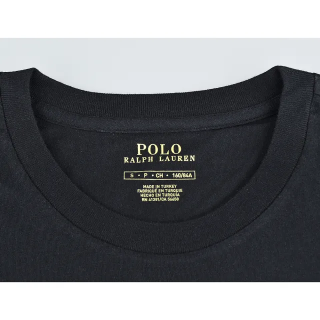 【RALPH LAUREN】RALPH LAUREN刺繡字小戰馬LOGO圓領短袖T恤(女款/黑底小白馬)