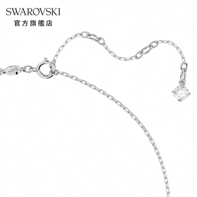 【SWAROVSKI 官方直營】Millenia 項鏈 八角形切割 藍色 鍍白金色 交換禮物