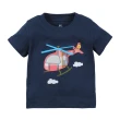 【時尚Baby】男寶寶 男童套裝三件式藍色直升機T恤和包屁衣及短褲(男嬰短袖套裝三件式春夏套裝)