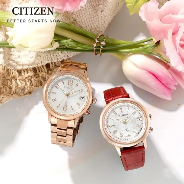 【CITIZEN 星辰】xC 亞洲限定 田馥甄 廣告款 鈦金屬電波女錶 石英錶36mm(CB1107-58A)