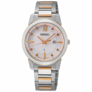 【SEIKO 精工】LUKIA 自信魅力晶鑽太陽能女錶-雙色/31mm 雙12 禮物(SUT416J1/V137-0DL0KS)