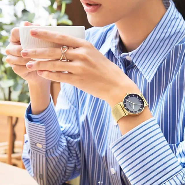 【ALBA】雅柏 FASHION經典米蘭錶帶款34mm橘金色(AG8M52X1 兩色可選)