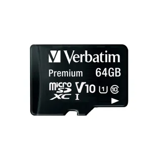【Verbatim 威寶】Premium MicroSDHC 64GB C10 V10 UHS-I U1記憶卡(44084)