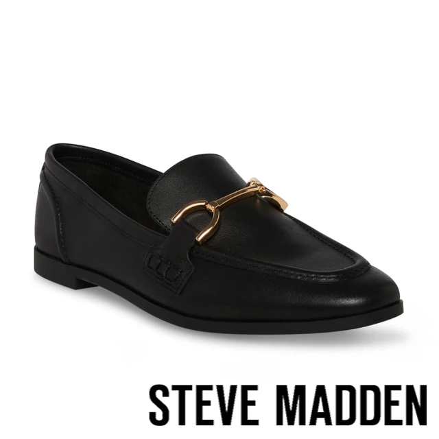 【STEVE MADDEN】CARRINE 真皮馬銜釦樂福鞋(黑色)