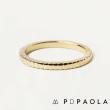 【PD PAOLA】西班牙時尚潮牌 方格紋戒指 簡約金色戒指 LEA(925純銀鑲18K金)