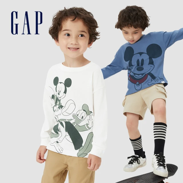 【GAP】男幼童裝 Gap x Disney迪士尼聯名 長袖T恤-多色可選(431423)