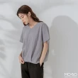 【MO-BO】棉質條紋V領連袖上衣(上衣)