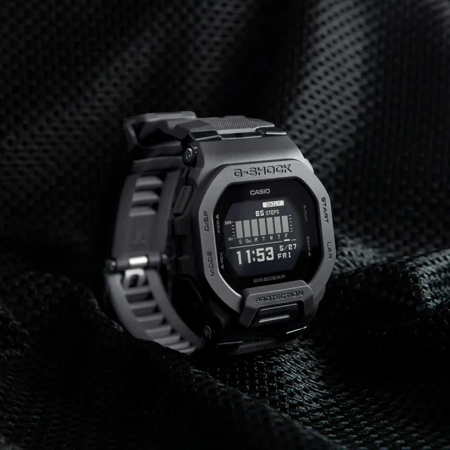 【CASIO 卡西歐】G-SHOCK 手機藍牙連線計步多功能運動錶 禮物 開學(GBD-200UU-1/速)