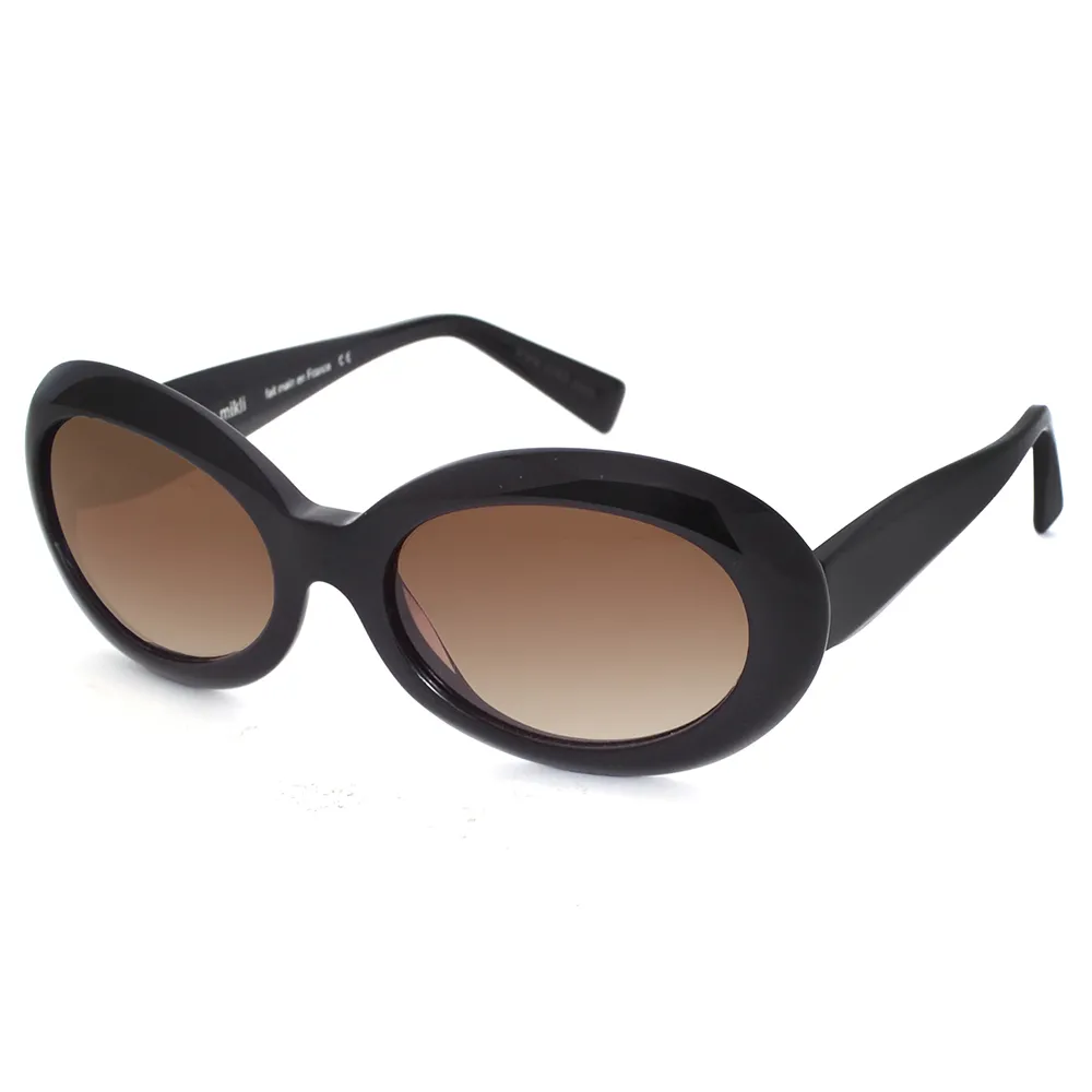 【Alain Mikli】法國時尚週歐美橢圓 造型太陽眼鏡(黑色 AL1306-0101)
