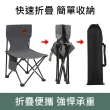【Mont.Camp】戶外便攜收納可置物折疊椅/露營椅/月亮椅/休閒椅-中號(灰色)