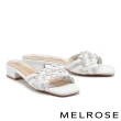 【MELROSE】愜意休閒編織造型方頭低跟拖鞋(白)
