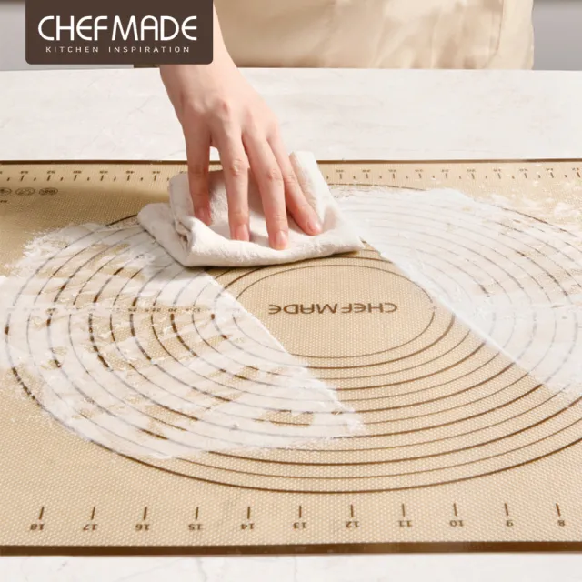 【美國Chefmade】加大款 玻璃纖維 耐冷熱矽膠揉麵墊-50x70cm(CM069)