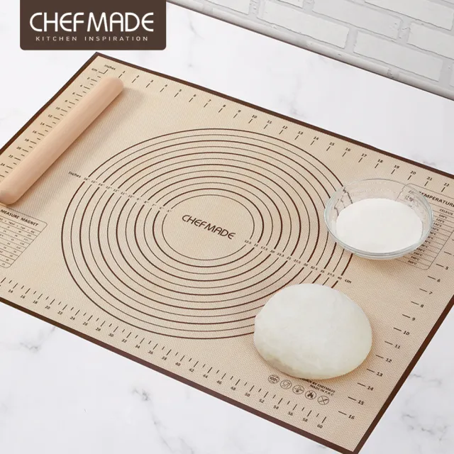 【美國Chefmade】加大款 玻璃纖維 耐冷熱矽膠揉麵墊-50x70cm(CM069)