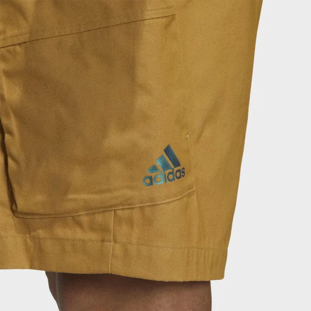 【adidas 愛迪達】運動褲 短褲 工裝 休閒褲 芥末黃 ST CARGO SHT(HM2987)