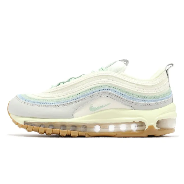 【NIKE 耐吉】休閒鞋 Wmns Air Max 97 女鞋 米黃 灰 藍綠 子彈鞋 氣墊 復古 經典(DX5766-131)