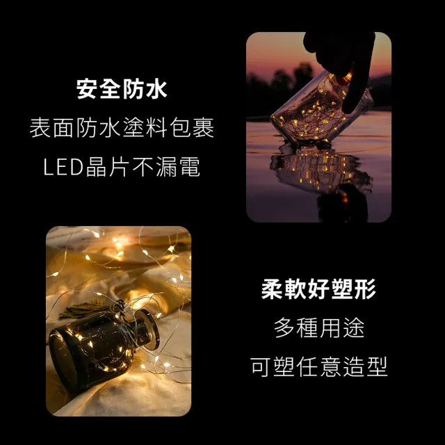 【JOYA LED】USB/電池兩用 LED銅線燈串 銅線燈 螢火蟲燈 聖誕燈裝飾(5米 暖白光)