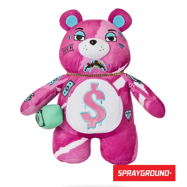【SPRAYGROUND】PINK PUNK MONEYBEAR 泰迪熊後背包(粉紅龐克)