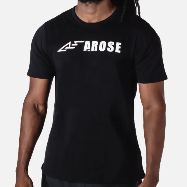 【AROSE】帕奧應援短袖上衣 短袖 亞版 運動 健身 訓練 黑色(短袖 亞版 運動 健身 訓練 黑色)