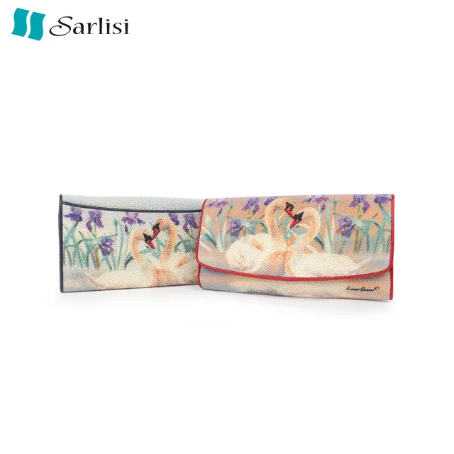 【Sarlisi】泰國進口真皮珍珠魚皮錢包女長款新款女士長夾手拿包大容量設計師原創