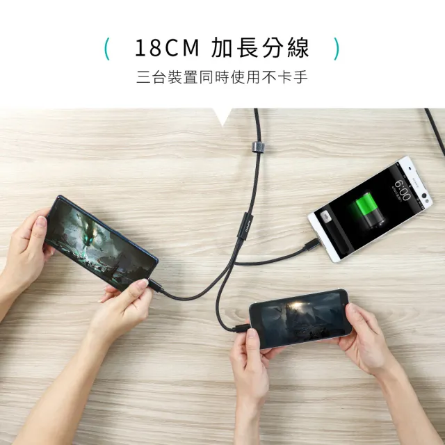 【KINYO】急速快充三合一充電線-1.2M (USBD02)