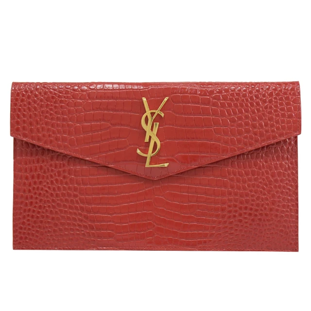 YSL 經典GABY系列菱格紋絎縫小羊皮金色金屬LOGO斜背