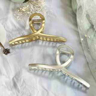 【卡樂熊】韓版氣質交叉大髮量造型抓夾/髮夾(金屬抓夾)