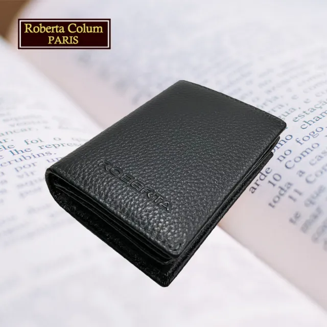 【Roberta Colum】諾貝達專櫃名片夾 進口牛皮名片夾 名片收納夾(24009-1黑色)