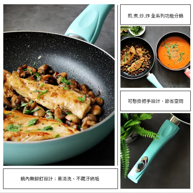 【米雅可】輕&漾導磁不沾油炸鍋 22cm 台灣製造(適用IH及各式爐具)