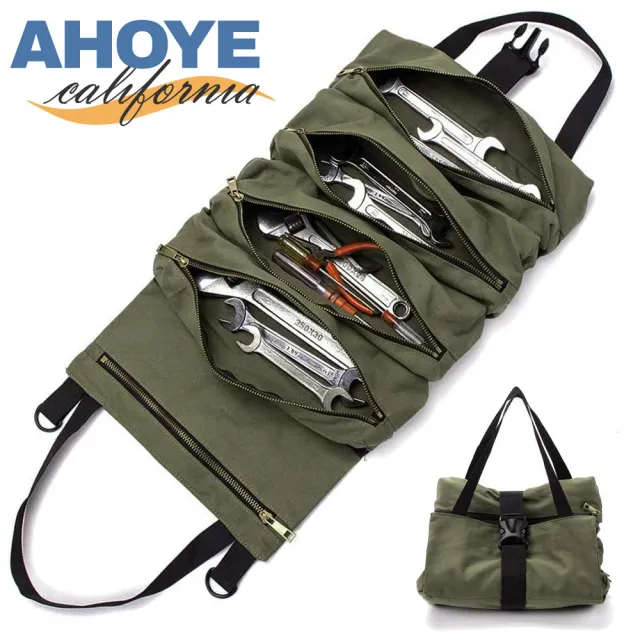 【AHOYE】牛津布捲筒工具包 拉鍊式(露營工具收納包 工具袋)