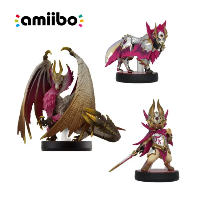 【Nintendo 任天堂】Switch amiibo魔物獵人 崛起：破曉 爵銀龍+加爾克 爵銀龍犬+艾路 爵銀龍貓(三款)