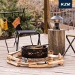 【KAZMI】KAZMI 風格圓型柴火爐(露營焚火台 柴爐燒烤爐 黑鐵營火台 柴火爐 焚火架)