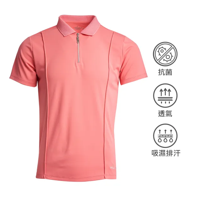 【Weather Report】吸濕抗菌出芽剪接POLO衫-男款 / 粉紅(WM2104-02)