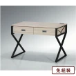 【AS雅司設計】喬治3尺灰橡耐磨插座鐵架書桌-121x60x79cm