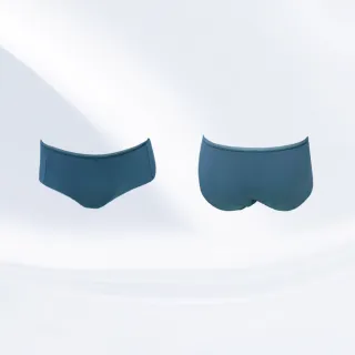 【Swear 思薇爾】嗨Q Bra系列M-XL素面無痕低腰平口內褲(丹寧藍)