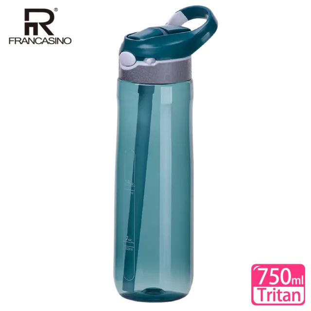 【弗南希諾】Tritan湛藍彈蓋吸管運動水瓶FR-2715(750ml)