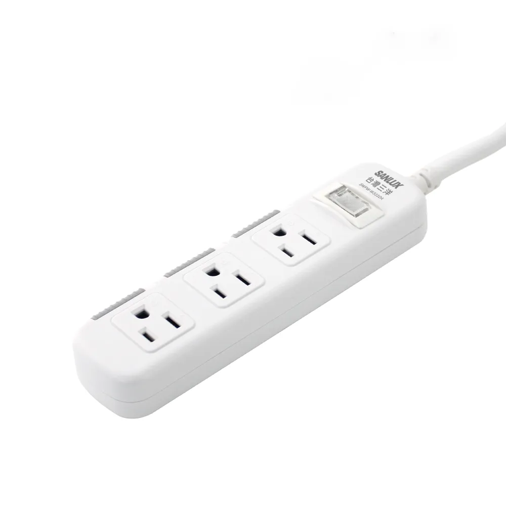 【SANLUX 台灣三洋】防塵蓋轉接延長電源線 3孔3座1切1.8M(SYPW-W331DA)