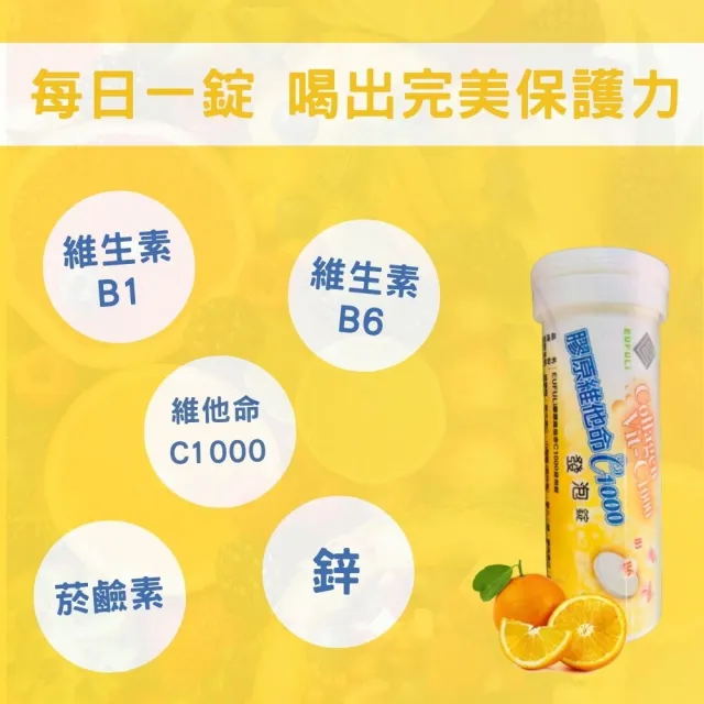 膠原維他命C1000發泡錠 3瓶 10顆/瓶(VItC 維他命C發泡錠 維他命C1000 C1000 膠原蛋白 鋅 B群)