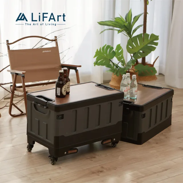 【LiFArt】軍風露營摺疊收納箱60L 3入組(戶外收納箱/露營/野餐/戶外活動)